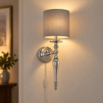 BRILAGI - Επιτοίχιο φωτιστικό NUBILA 1xE27/60W/230V γυαλιστερό χρώμιο/ανθρακί