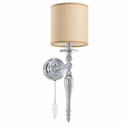 BRILAGI - Επιτοίχιο φωτιστικό NUBILA 1xE27/60W/230V γυαλιστερό χρώμιο/ανοιχτό καφέ