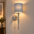BRILAGI - Επιτοίχιο φωτιστικό NUBILA 1xE27/60W/230V γυαλιστερό χρώμιο/ανοιχτό γκρι