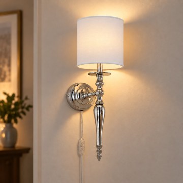 BRILAGI - Επιτοίχιο φωτιστικό NUBILA 1xE27/60W/230V γυαλιστερό χρώμιο/λευκό