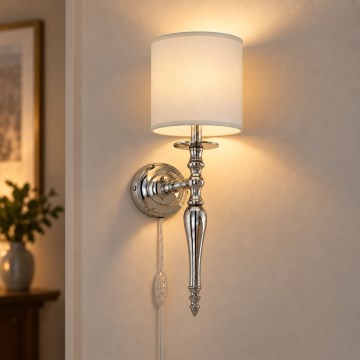 BRILAGI - Επιτοίχιο φωτιστικό NUBILA 1xE27/60W/230V γυαλιστερό χρώμιο/κρεμ