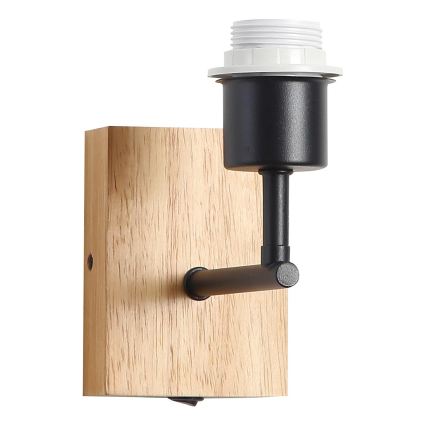 Brilagi - Επιτοίχιο φωτιστικό NUBILA WOOD 1xE27/25W/230V βελανιδιά/μαύρο/ανοιχτό γκρι