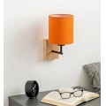 Brilagi - Επιτοίχιο φωτιστικό NUBILA WOOD 1xE27/25W/230V δρυς/μαύρο/πορτοκαλί