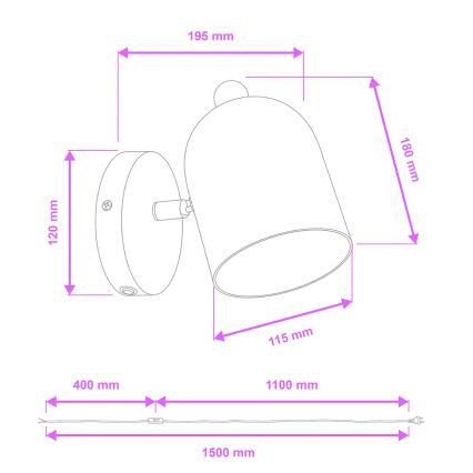 Brilagi - Επιτοίχιο φωτιστικό σποτ GALLION 1xE27/15W/230V μπεζ