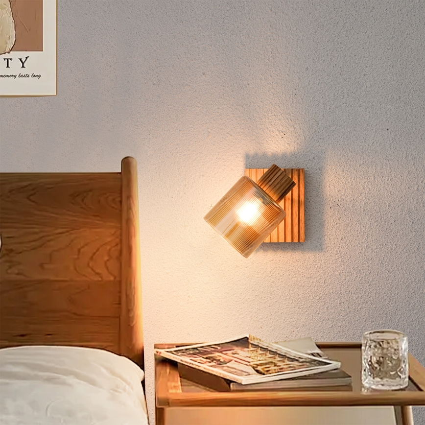 Brilagi - Επιτοίχιο φωτιστικό σποτ HYGGE 1xE14/15W/230V καουτσουκόξυλο/καπνιστό