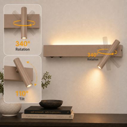 Brilagi - Επιτοίχιο φωτιστικό σποτ LED ARLIX LED/3W/230V + LED/7W μπεζ CRI 90