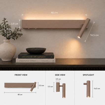 Brilagi - Επιτοίχιο φωτιστικό σποτ LED ARLIX LED/3W/230V + LED/7W μπεζ CRI 90
