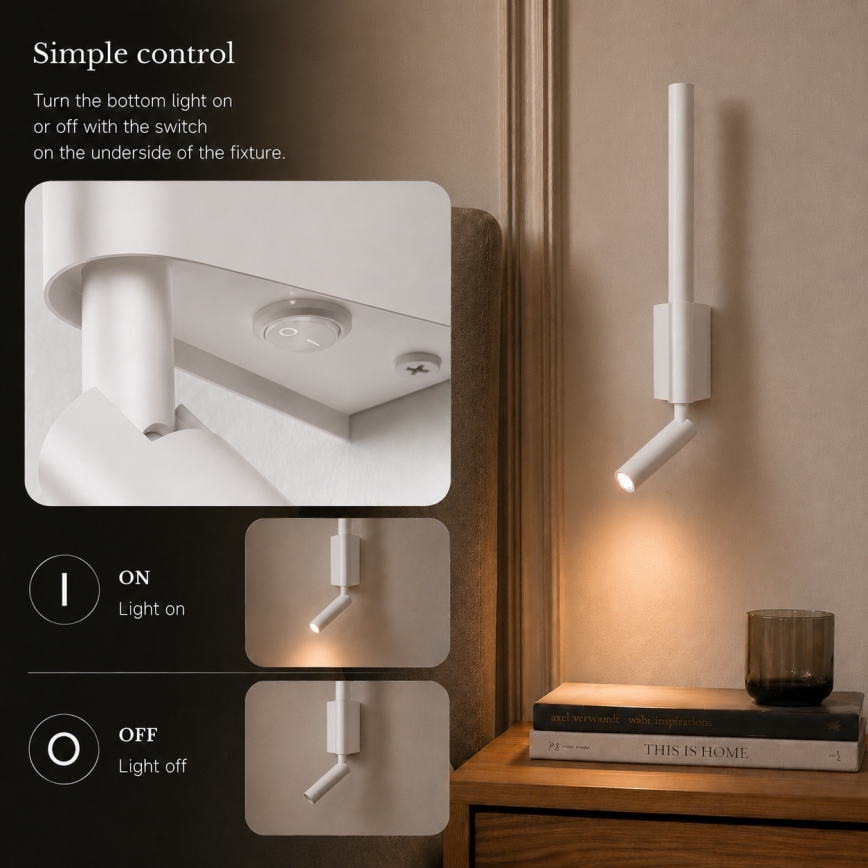 BRILAGI - Επιτοίχιο φωτιστικό σποτ LED VIXON LED/3W/230V + LED/5W λευκό CRI 90