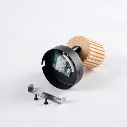 Brilagi - Επιτοίχιο φωτιστικό σποτ MODERN WOOD 1xGU10/8W/230V ξύλο καουτσούκ/μαύρο