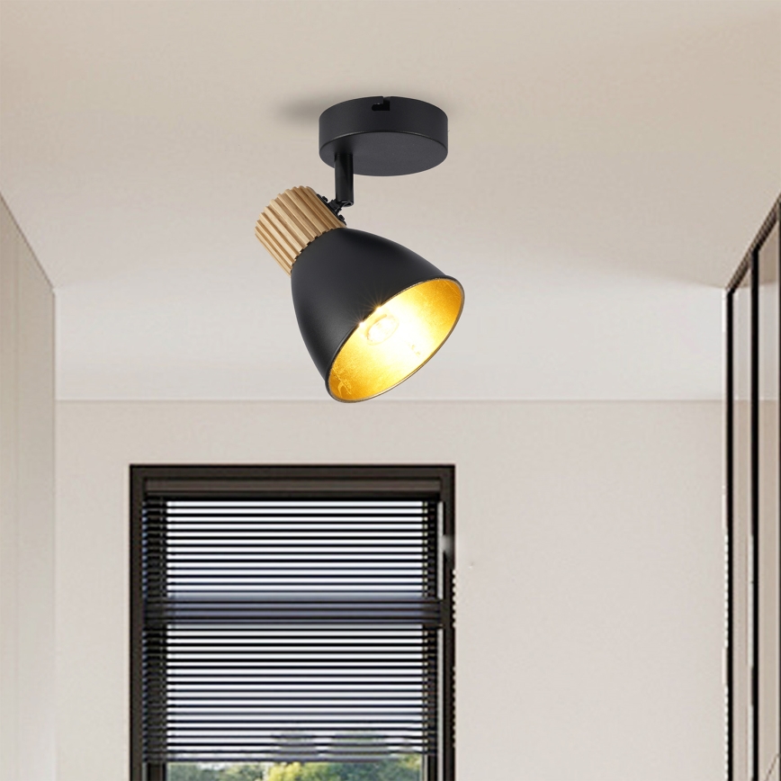 Brilagi - Επιτοίχιο φωτιστικό σποτ ODENSE 1xE14/10W/230V ξύλο/μαύρο