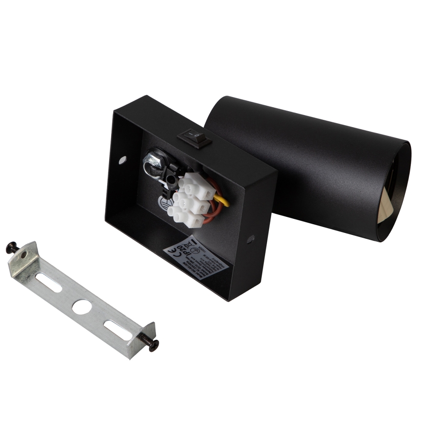 Brilagi - Επιτοίχιο σποτ με διακόπτη SELE 1xGU10/30W/230V μαύρο