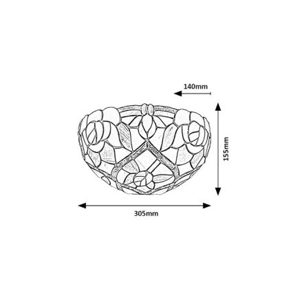 Brilagi - Επιτοίχιο φωτιστικό σε στυλ Tiffany με βιτρώ GARLAN 1xE14/40W/230V