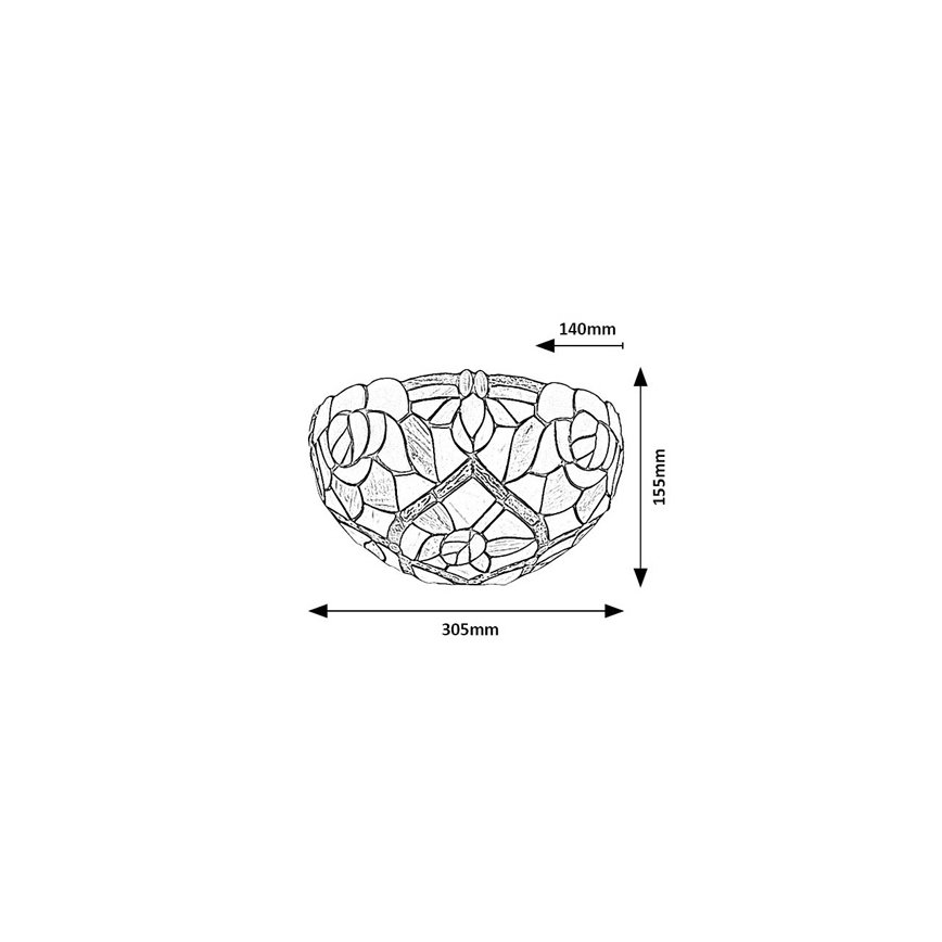 Brilagi - Επιτοίχιο φωτιστικό σε στυλ Tiffany με βιτρώ GARLAN 1xE14/40W/230V