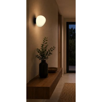 BRILAGI - Επιτοίχιο φωτιστικό PEBBLES 1xE27/40W/230V Ø 20 cm μαύρο