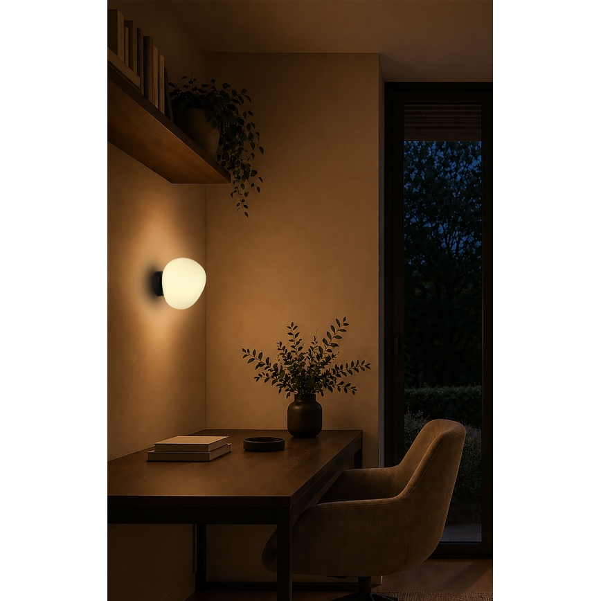 BRILAGI - Επιτοίχιο φωτιστικό PEBBLES 1xE27/40W/230V Ø 20 cm μαύρο