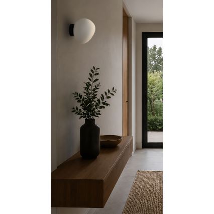 BRILAGI - Επιτοίχιο φωτιστικό PEBBLES 1xE27/40W/230V Ø 20 cm μαύρο