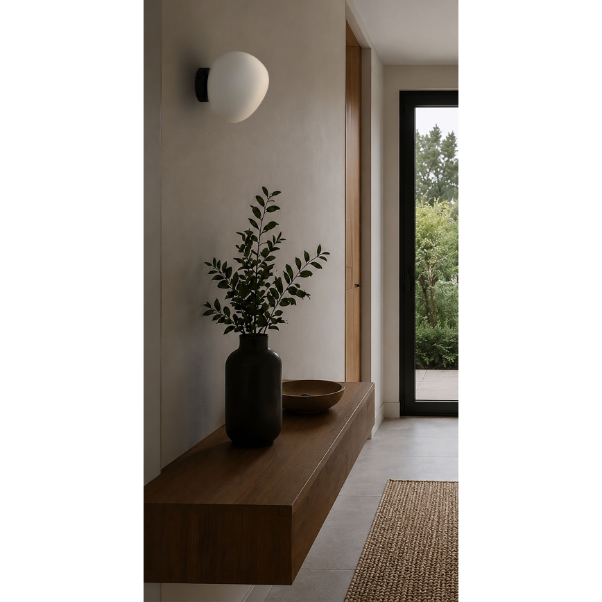 BRILAGI - Επιτοίχιο φωτιστικό PEBBLES 1xE27/40W/230V Ø 20 cm μαύρο