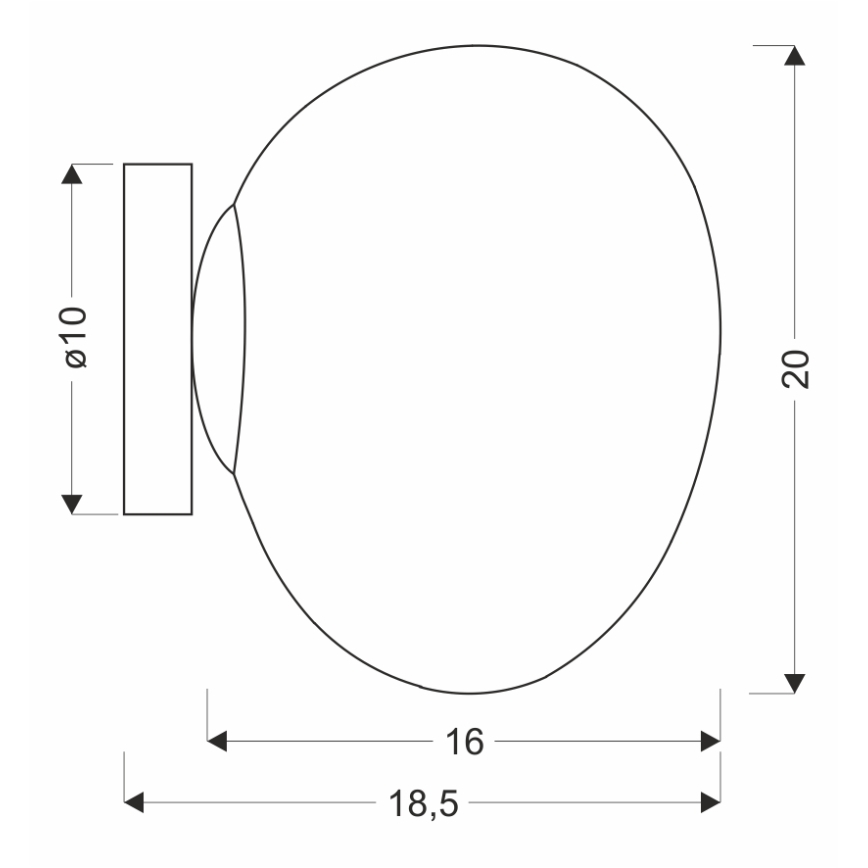 BRILAGI - Επιτοίχιο φωτιστικό PEBBLES 1xE27/40W/230V Ø 20 cm μαύρο