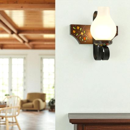 Brilagi - Επιτοίχιο φωτιστικό QUEEN 1xE14/40W/230V οξιά/γουένγκε