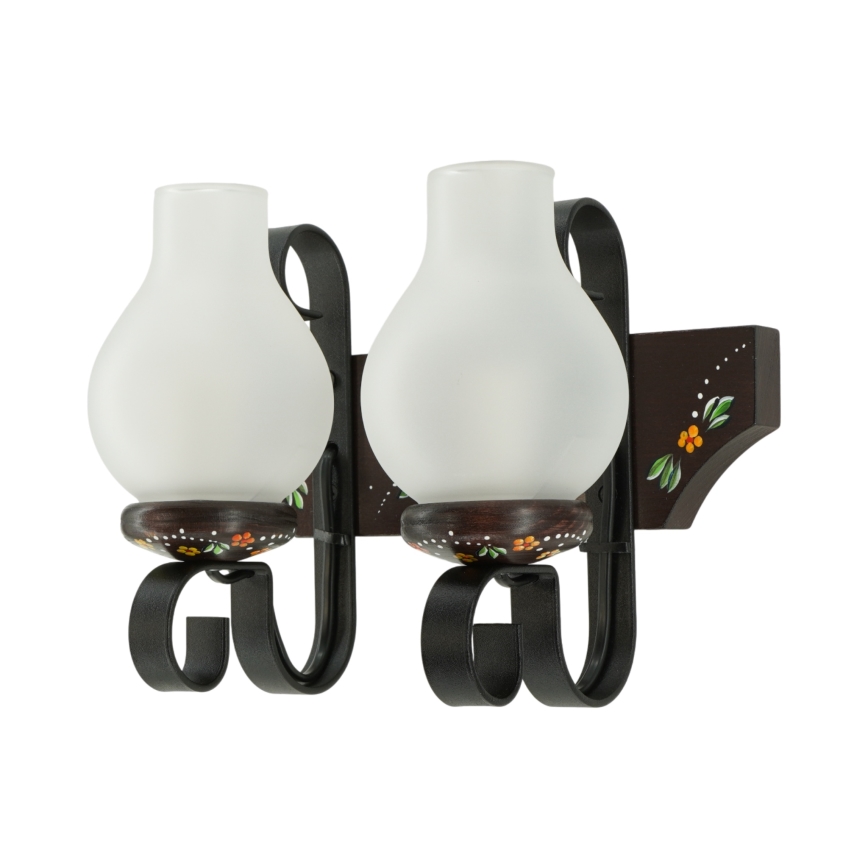 Brilagi - Επιτοίχιο φωτιστικό QUEEN 2xE14/40W/230V οξιά/βένγκε