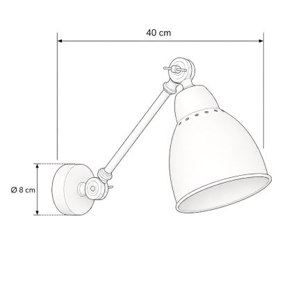BRILAGI - Επιτοίχιο φωτιστικό QUILL 1xE27/40W/230V 40 cm λευκό