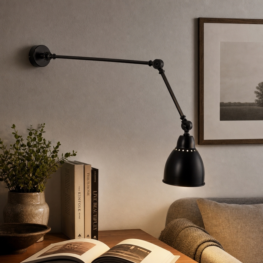 Brilagi - Επιτοίχιο φωτιστικό QUILL 1xE27/40W/230V 83 cm μαύρο