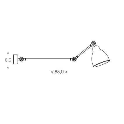 Brilagi - Επιτοίχιο φωτιστικό QUILL 1xE27/40W/230V 83 cm μαύρο