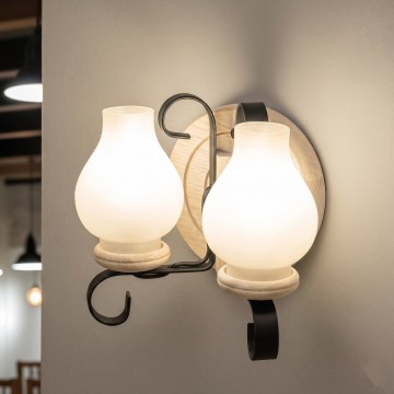 Brilagi - Επιτοίχιο φωτιστικό ROATA APLICA 2xE14/40W/230V, απόχρωση δρυός