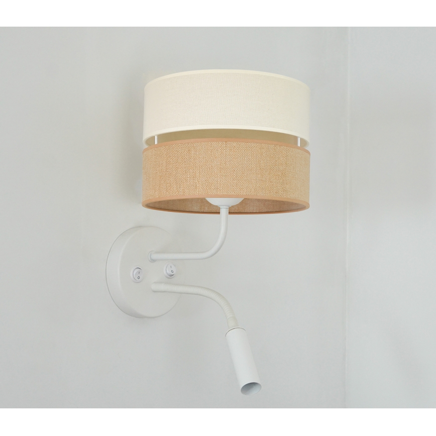 Brilagi - Επιτοίχιο φωτιστικό ROYAL YUTE 1xE27/15W/230V + 1xG9/6W σε μπεζ/κρεμ/λευκό