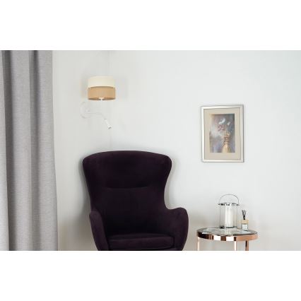 Brilagi - Επιτοίχιο φωτιστικό ROYAL YUTE 1xE27/15W/230V + 1xG9/6W σε μπεζ/κρεμ/λευκό