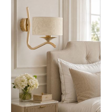 Brilagi - Επιτοίχιο φωτιστικό SAPHIRE 1xE27/15W/230V κρεμ/χρυσό/πατίνα