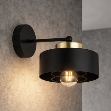 Brilagi - Επιτοίχιο φωτιστικό SPRING 1xE27/60W/230V μαύρο/χρυσό