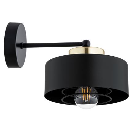 Brilagi - Επιτοίχιο φωτιστικό SPRING 1xE27/60W/230V μαύρο/χρυσό