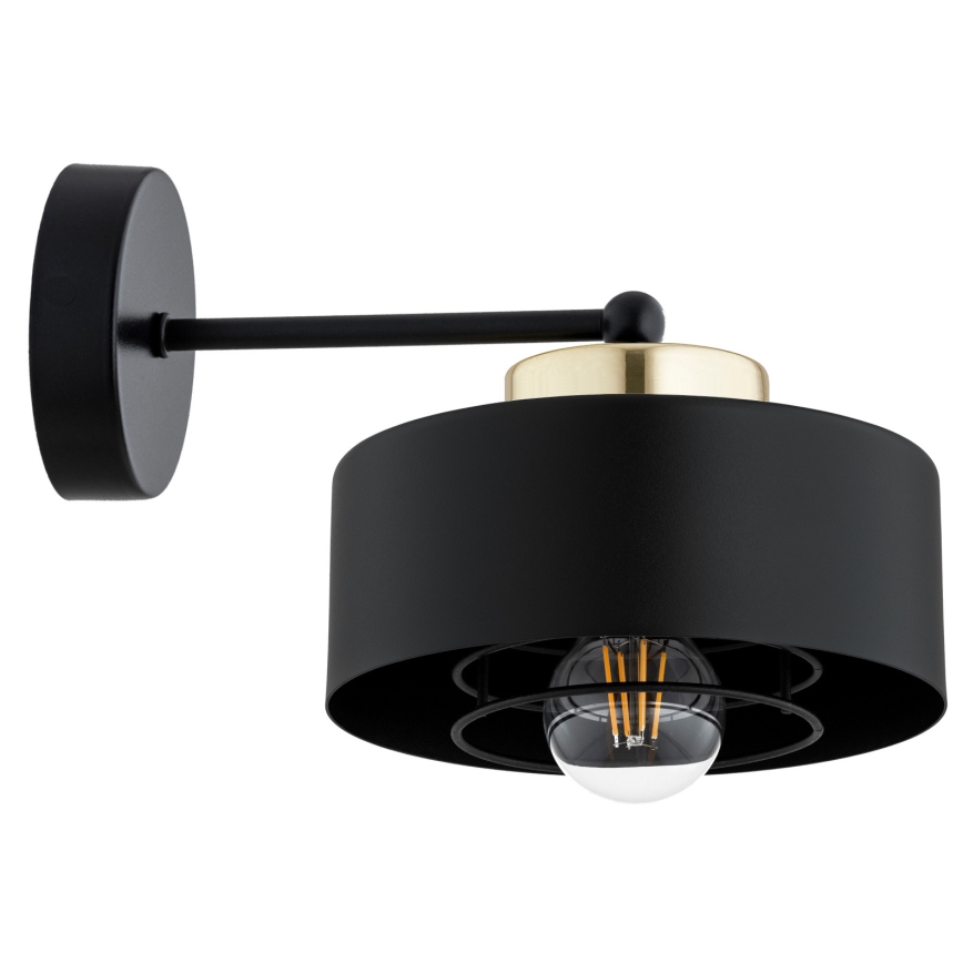 Brilagi - Επιτοίχιο φωτιστικό SPRING 1xE27/60W/230V μαύρο/χρυσό