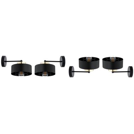 Brilagi - Επιτοίχιο φωτιστικό SPRING 1xE27/60W/230V μαύρο/χρυσό