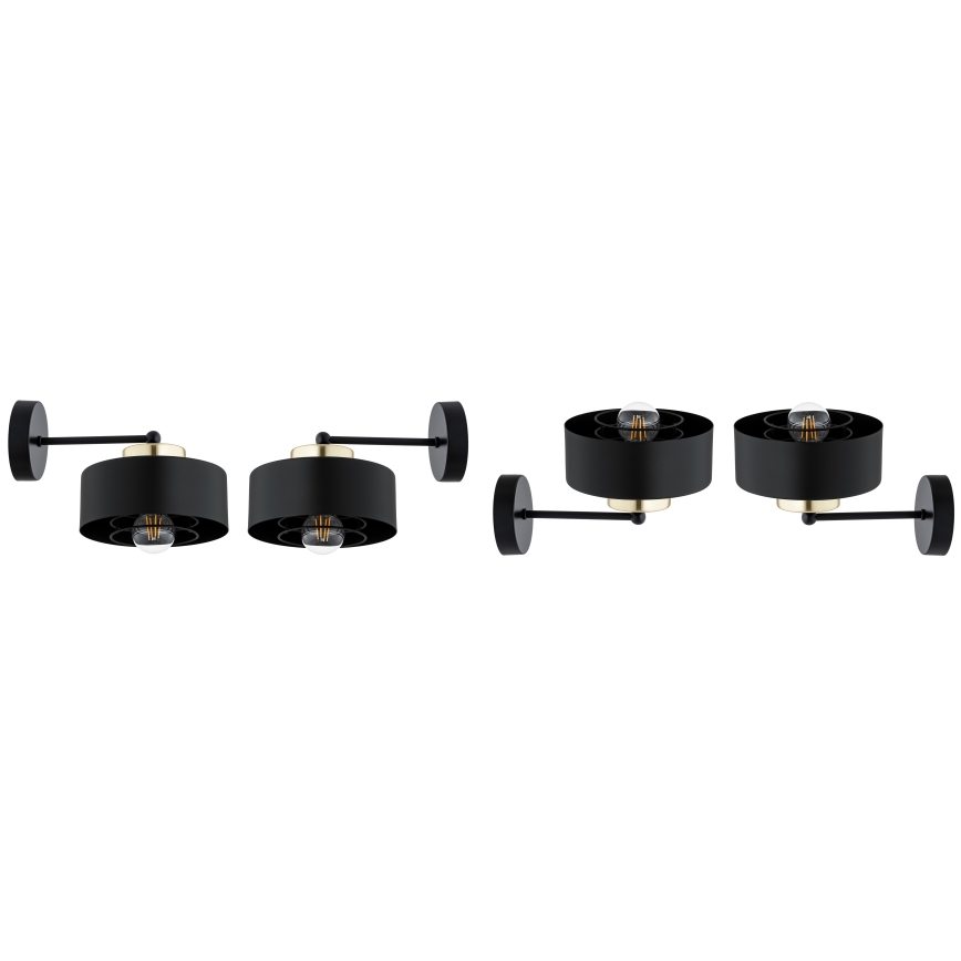 Brilagi - Επιτοίχιο φωτιστικό SPRING 1xE27/60W/230V μαύρο/χρυσό