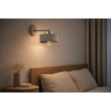 Brilagi - Επιτοίχιο φωτιστικό SPRING 1xE27/60W/230V μπεζ/χρυσό
