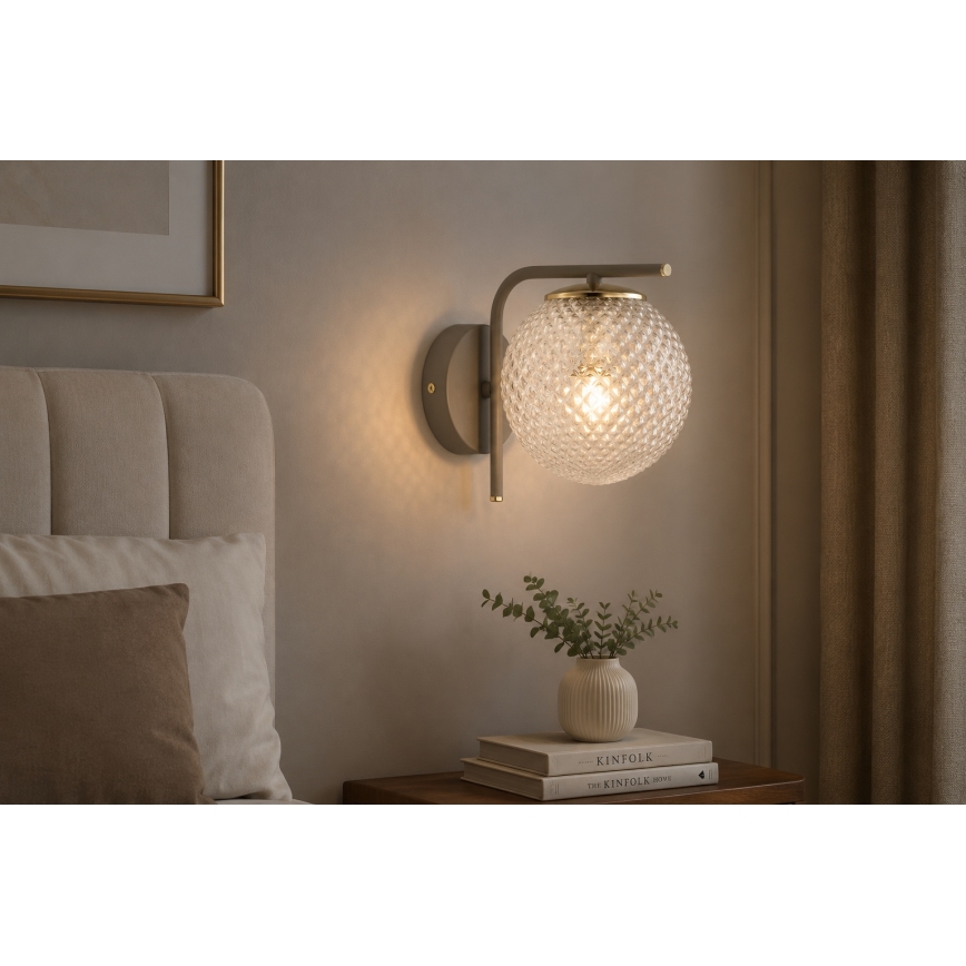 Brilagi - Επιτοίχιο φωτιστικό STELLA 1xE27/60W/230V μπεζ/χρυσό