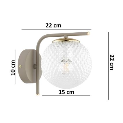 Brilagi - Επιτοίχιο φωτιστικό STELLA 1xE27/60W/230V μπεζ/χρυσό