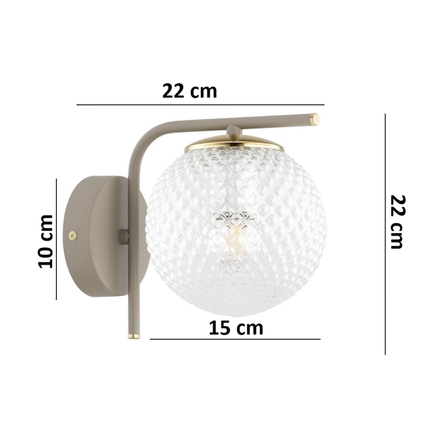 Brilagi - Επιτοίχιο φωτιστικό STELLA 1xE27/60W/230V μπεζ/χρυσό