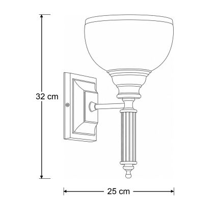 Brilagi - Επιτοίχιο φωτιστικό TAURUS 1xE27/15W/230V μπρονζέ