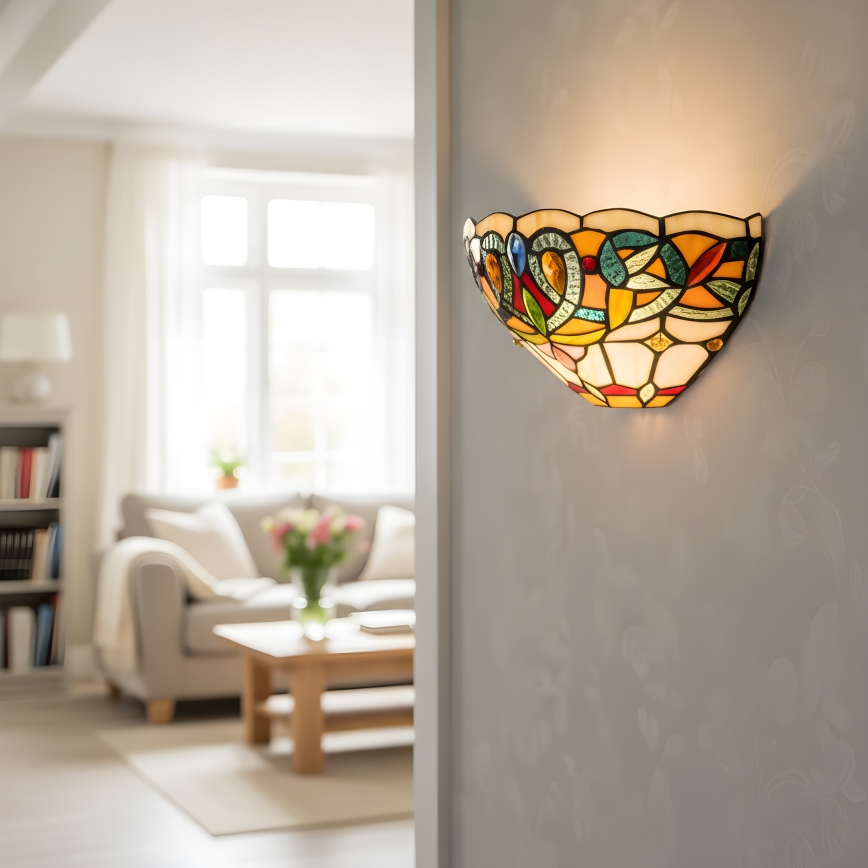Brilagi - Επιτοίχιο φωτιστικό Tiffany LUISA με βιτρώ 1xE27/40W/230V