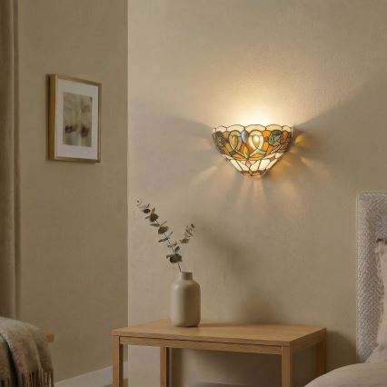 Brilagi - Επιτοίχιο φωτιστικό Tiffany LUISA με βιτρώ 1xE27/40W/230V