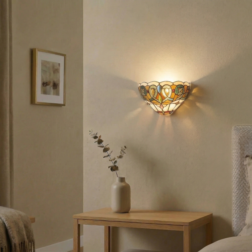 Brilagi - Επιτοίχιο φωτιστικό Tiffany LUISA με βιτρώ 1xE27/40W/230V