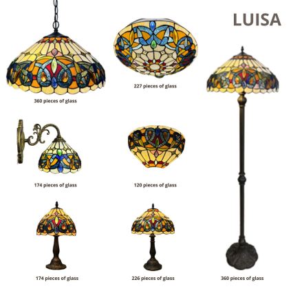 Brilagi - Επιτοίχιο φωτιστικό Tiffany LUISA με βιτρώ 1xE27/40W/230V