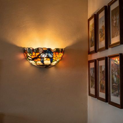 Brilagi - Επιτοίχιο φωτιστικό Tiffany βιτρώ JUNGLE 1xE14/40W/230V