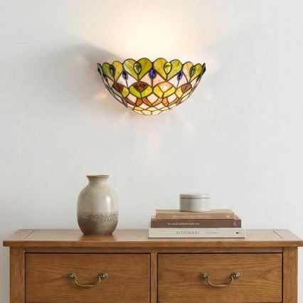 Brilagi - Επιτοίχιο φωτιστικό Tiffany βιτρώ MARGARET 1xE27/40W/230V