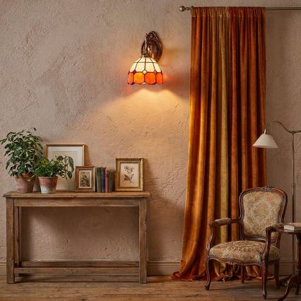 Brilagi - Επιτοίχιο φωτιστικό Tiffany βιτρώ SIENNA 1xE14/40W/230V