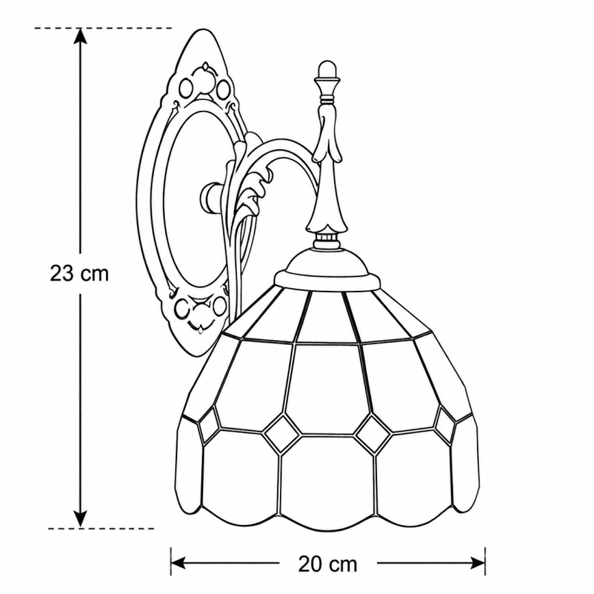Brilagi - Επιτοίχιο φωτιστικό Tiffany βιτρώ SIENNA 1xE14/40W/230V