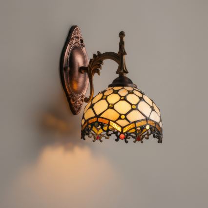 Brilagi - Επιτοίχιο φωτιστικό Tiffany βιτρώ εκρού 1xE14/40W/230V